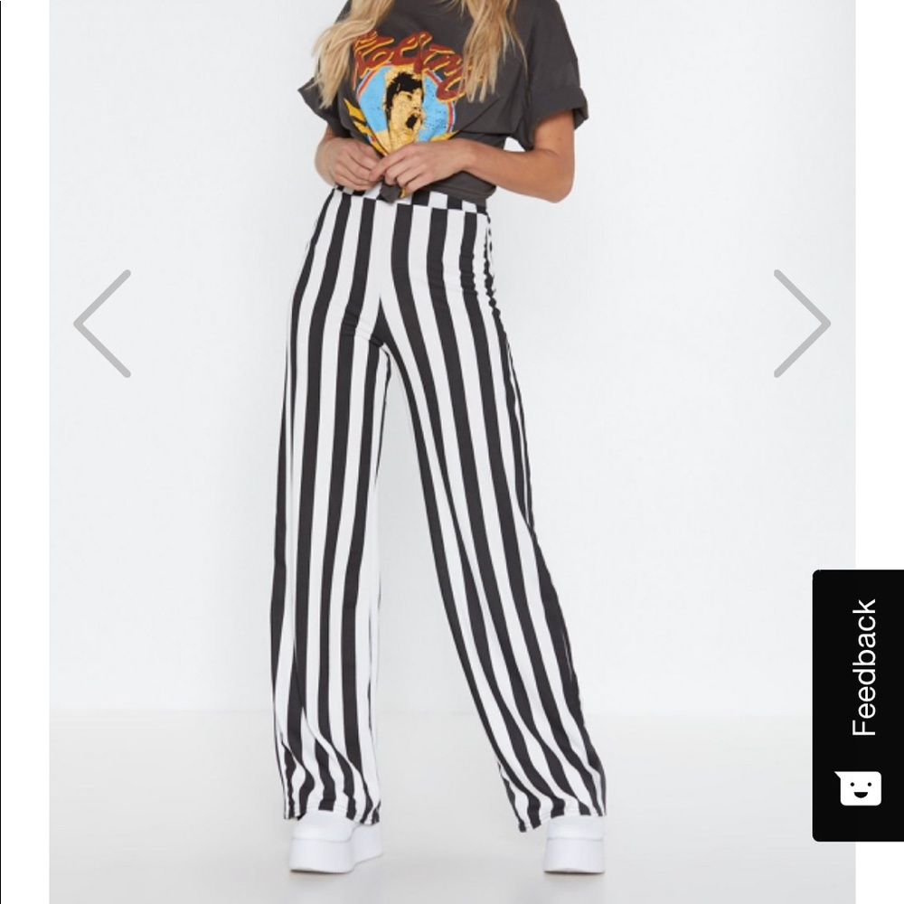 Nasty Gal Stripe Tease Oversized Pants
